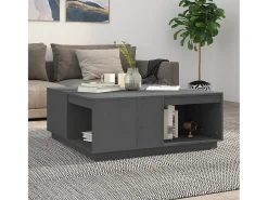 Mesa De Centro| Mesa de centro | Mesa de apoio 100x101x40.5 cm madeira de pinho maciça Cinzento