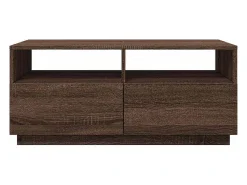 Sale Mesa de centro | Mesa de apoio com luzes LED 90x49x40 cm carvalho Castanho