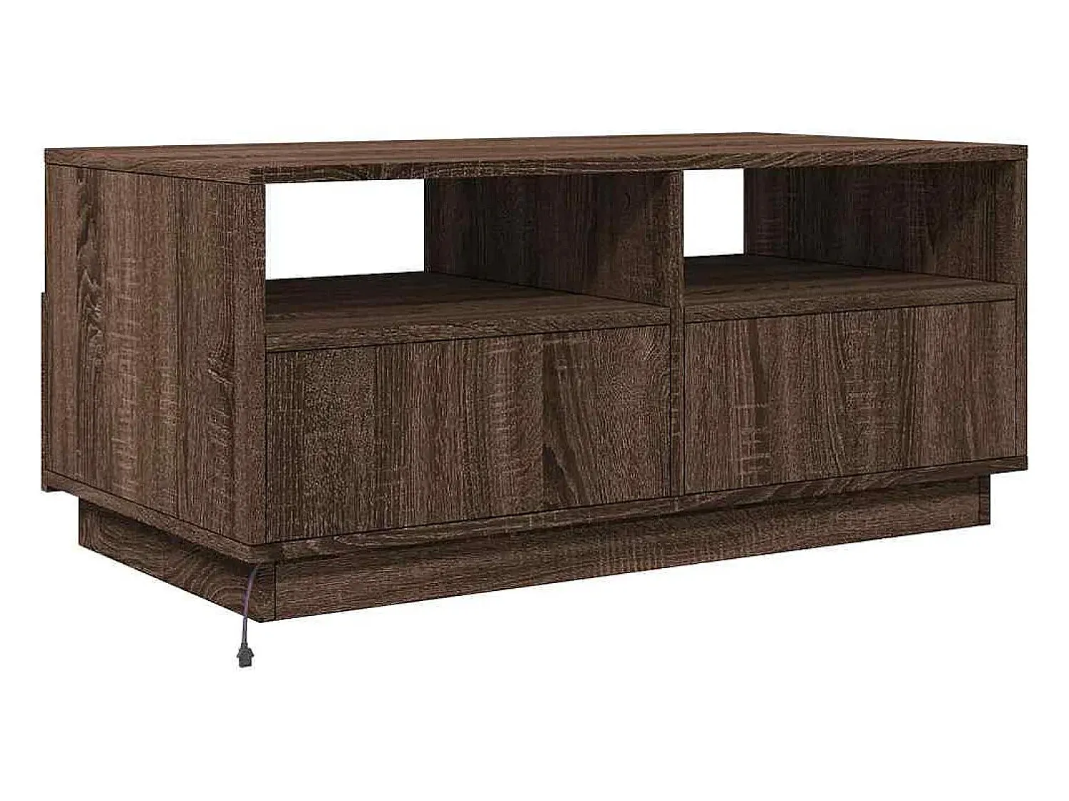 Sale Mesa de centro | Mesa de apoio com luzes LED 90x49x40 cm carvalho Castanho