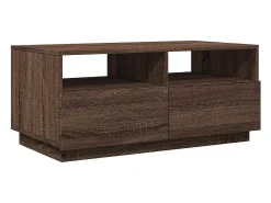 Sale Mesa de centro | Mesa de apoio com luzes LED 90x49x40 cm carvalho Castanho