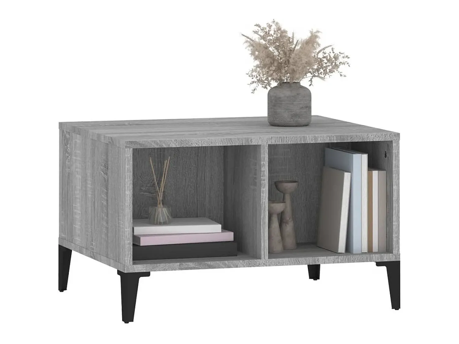 Discount Mesa de centro | Mesa de apoio 60x50x36.5 cm derivados de madeira cinza sonoma Cinzento