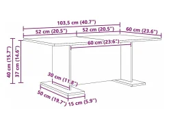 Mesa de centro | Mesa de apoio Carvalho 103.5x60x40 cm^ Mesa De Centro
