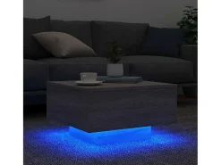 Mesa de centro | Mesa de apoio com luzes LED 55x55x31 cm sonoma^ Mesa De Centro