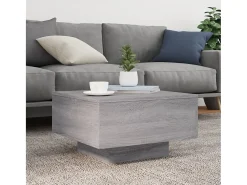 Mesa de centro | Mesa de apoio com luzes LED 55x55x31 cm sonoma^ Mesa De Centro