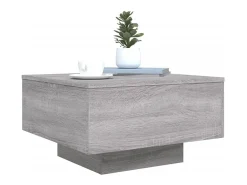 Mesa de centro | Mesa de apoio com luzes LED 55x55x31 cm sonoma^ Mesa De Centro