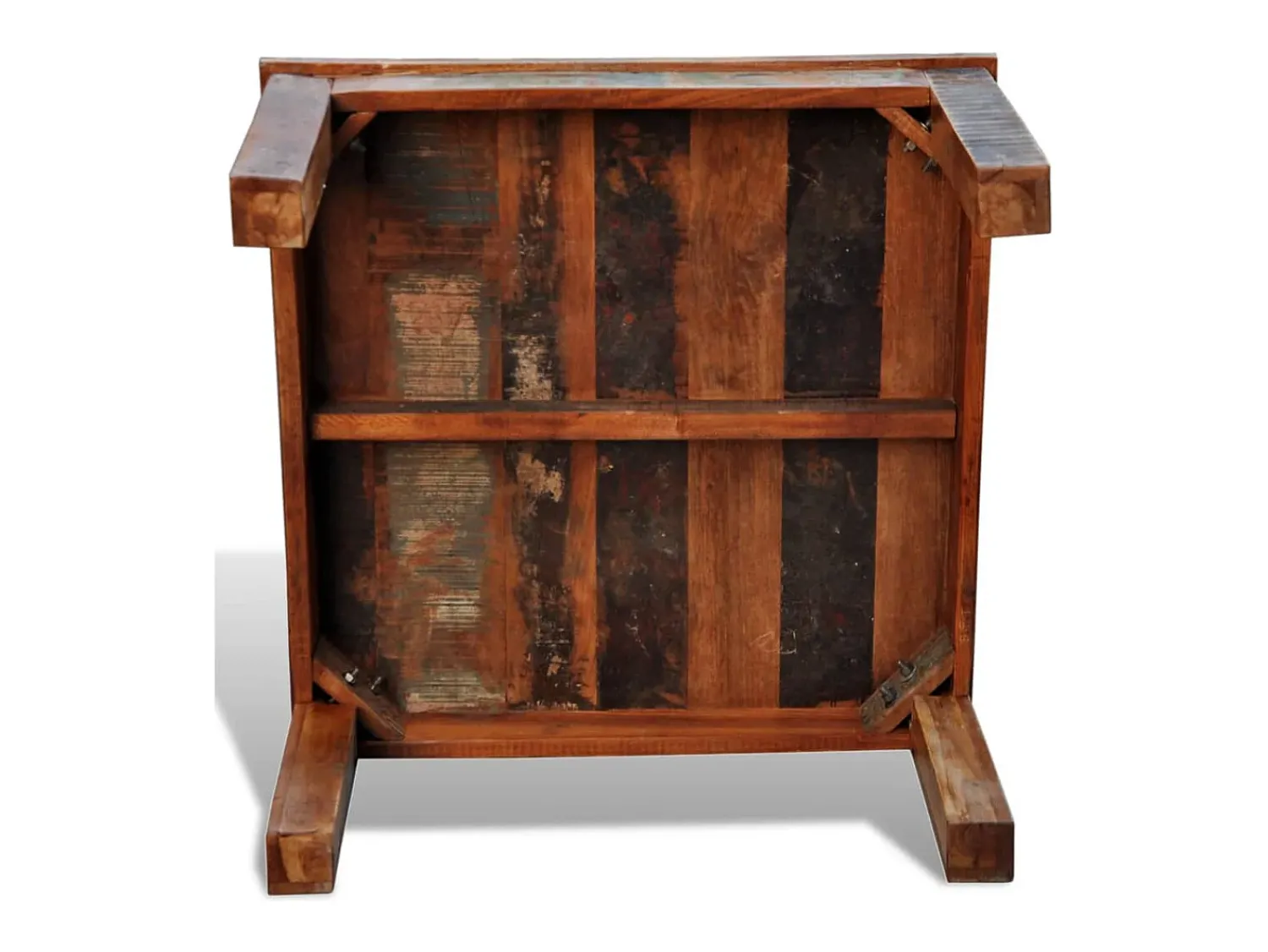 Mesa De Centro| Mesa de centro | Mesa de apoio quadrada em madeira reciclada Castanho