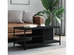 Online Mesa de centro | Mesa de apoio 100x50x45 cm derivados de madeira Preto