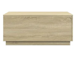 Mesa De Centro| Mesa de centro | Mesa de apoio com luzes LED 90x50x40 cm carvalho sonoma Castanho
