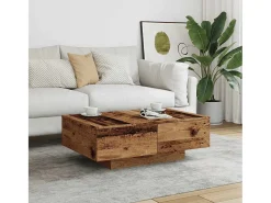 Online Mesa de centro | Mesa de apoio 90x60x31 cm derivados de madeira madeira velha Castanho