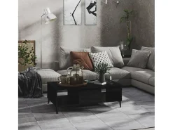 Mesa De Centro* Mesa de centro | Mesa de apoio derivados de madeira brilhante Preto