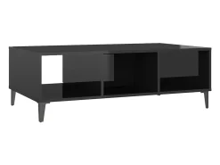 Mesa De Centro* Mesa de centro | Mesa de apoio derivados de madeira brilhante Preto