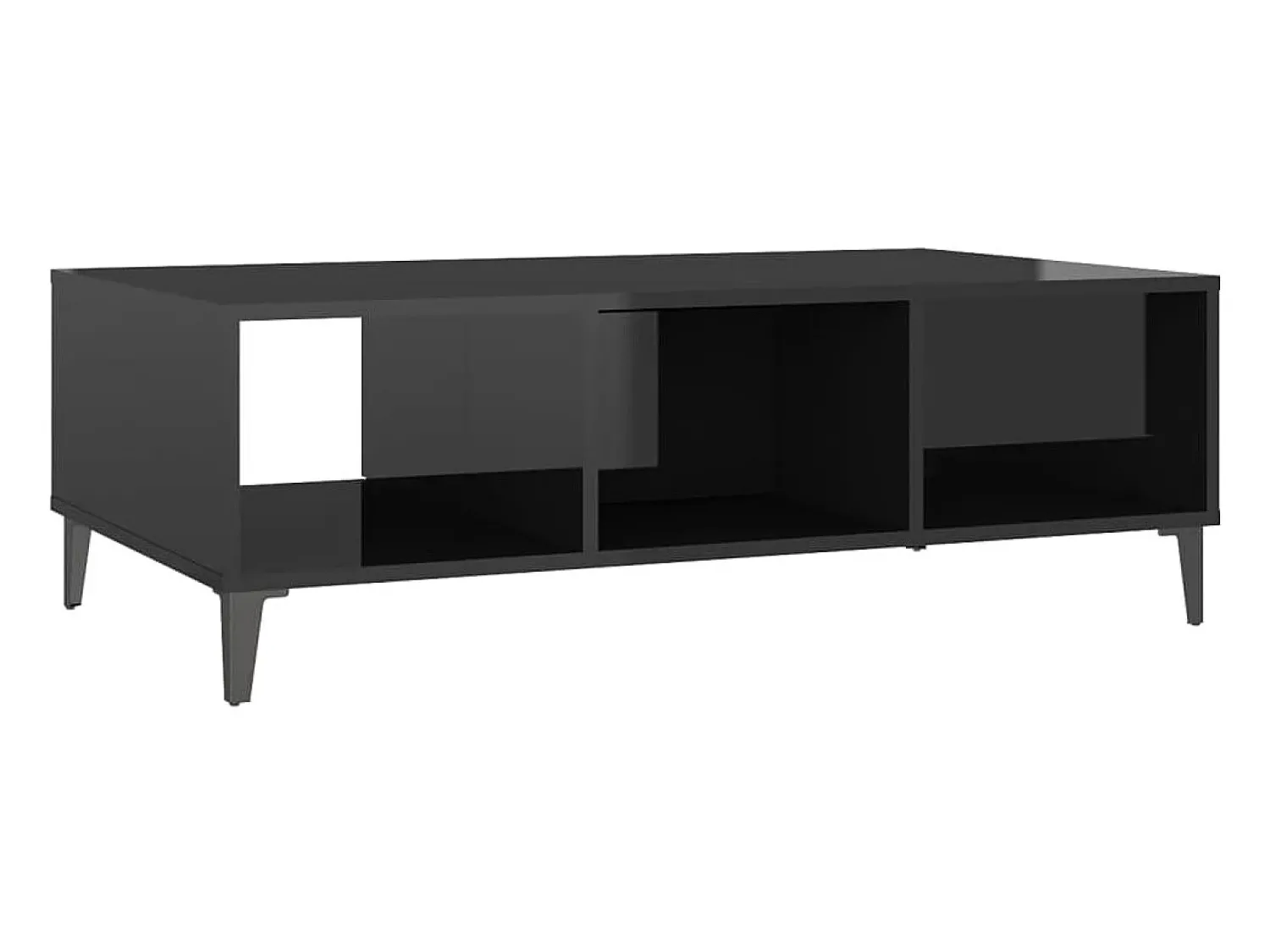 Mesa De Centro* Mesa de centro | Mesa de apoio derivados de madeira brilhante Preto