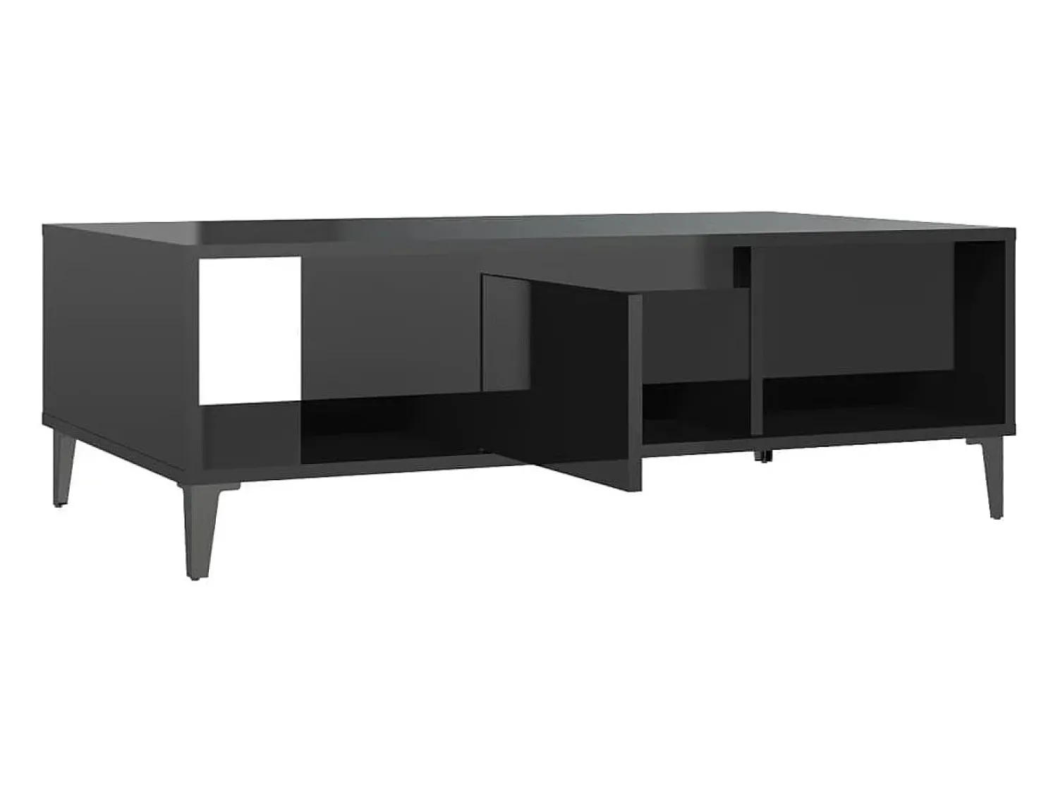 Mesa De Centro* Mesa de centro | Mesa de apoio derivados de madeira brilhante Preto