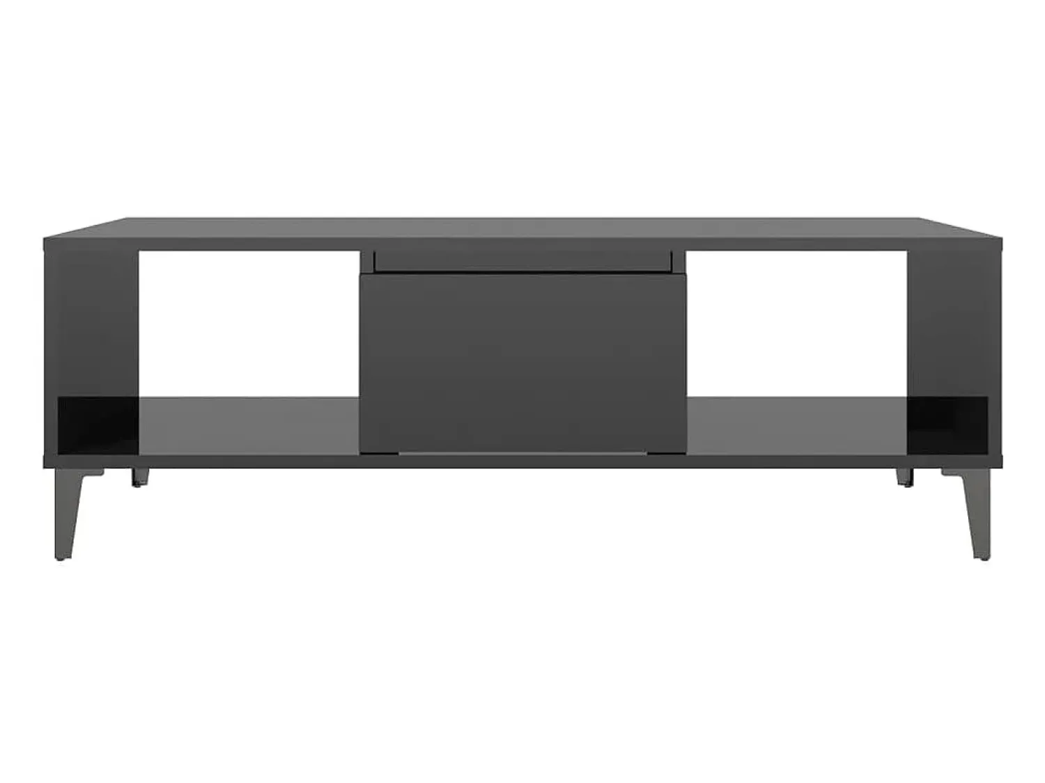 Mesa De Centro* Mesa de centro | Mesa de apoio derivados de madeira brilhante Preto