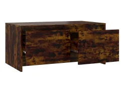 Mesa De Centro| Mesa de centro | Mesa de apoio 90x50x41.5 cm derivados madeira carvalho fumado Castanho