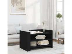 New Mesa de centro | Mesa de apoio 80x50x50 cm derivados de madeira Preto