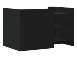 New Mesa de centro | Mesa de apoio 80x50x50 cm derivados de madeira Preto