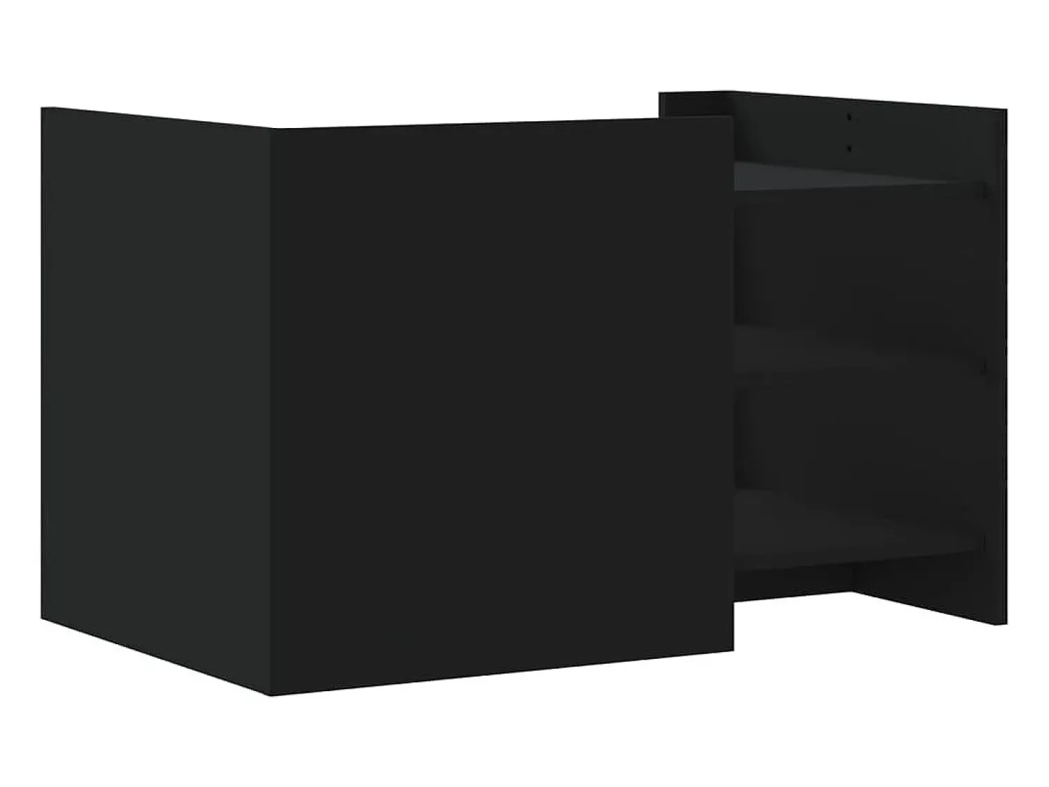 New Mesa de centro | Mesa de apoio 80x50x50 cm derivados de madeira Preto