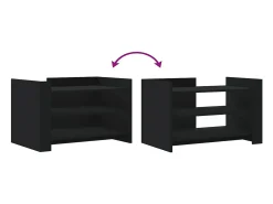 New Mesa de centro | Mesa de apoio 80x50x50 cm derivados de madeira Preto