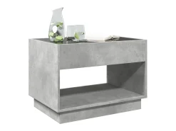 Mesa de centro | Mesa de apoio luzes LED Infinity 70x50x50 cm cimento^ Mesa De Centro