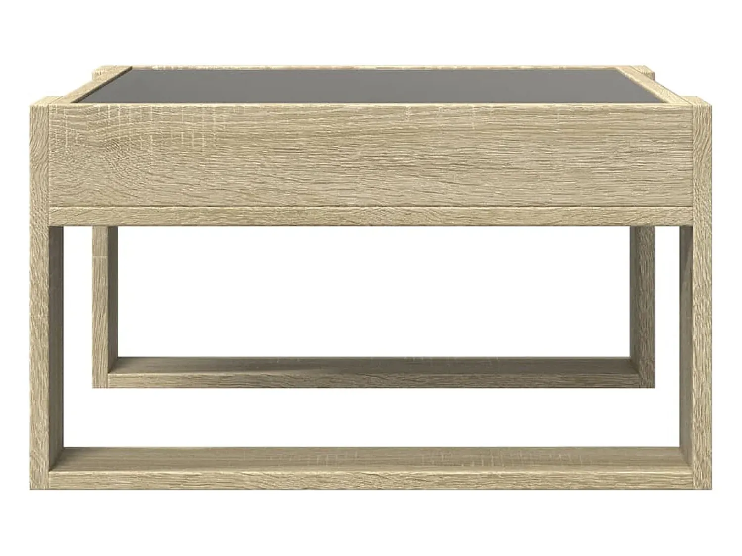 Mesa De Centro* Mesa de centro | Mesa de apoio luzes LED Infinity 50x53x30 cm carvalho sonoma Castanho