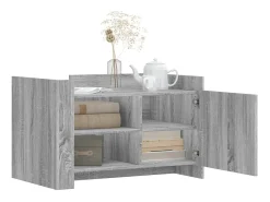 Mesa De Centro| Mesa de centro | Mesa de apoio 80x50x50 cm derivados de madeira sonoma Cinzento
