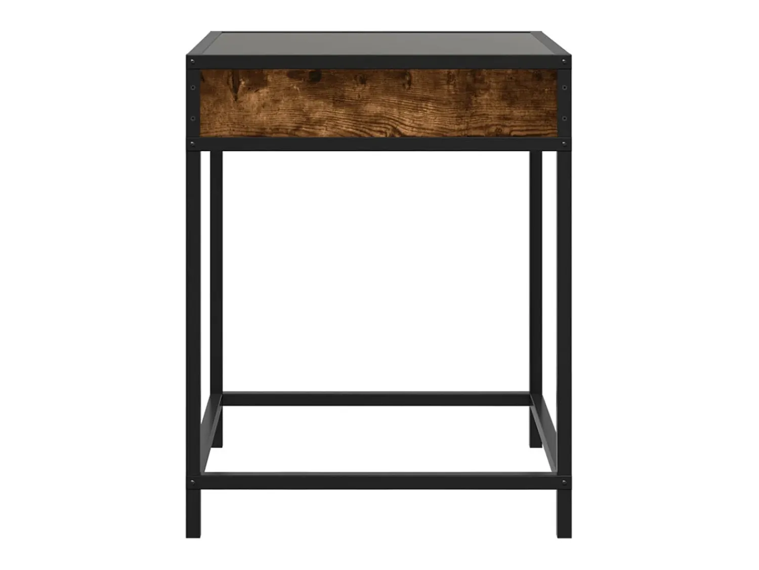 Mesa De Centro* Mesa de centro | Mesa de apoio luzes LED Infinity 40x40x51 cm carvalho fumado Castanho