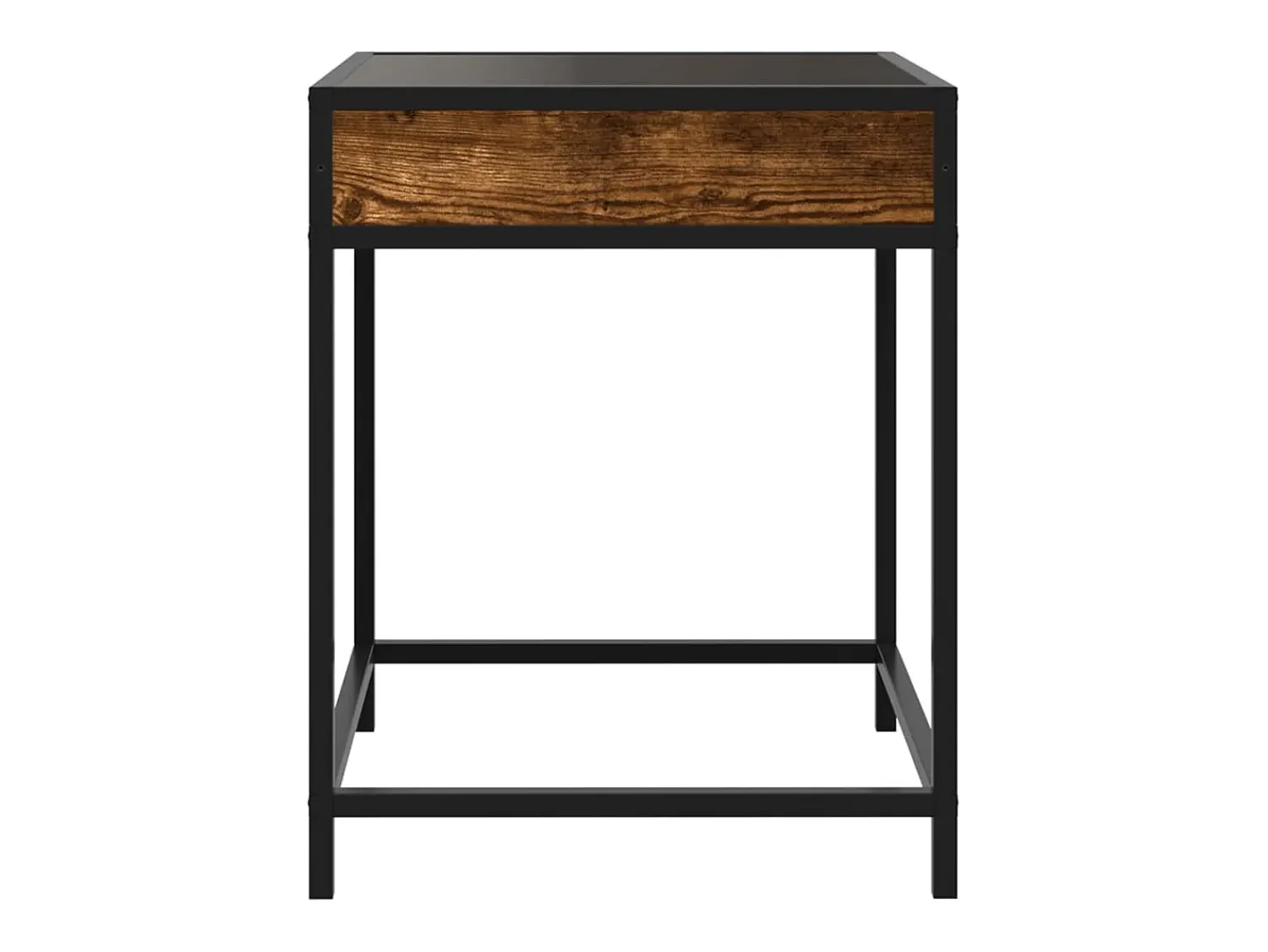 Mesa De Centro* Mesa de centro | Mesa de apoio luzes LED Infinity 40x40x51 cm carvalho fumado Castanho