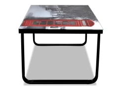 Mesa De Centro* Mesa de centro | Mesa de apoio tampo de vidro com impressão cabine telefónica Multicor