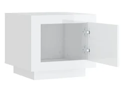 Mesa De Centro* Mesa de centro | Mesa de apoio 51x50x45 cm madeira processada brilhante Branco