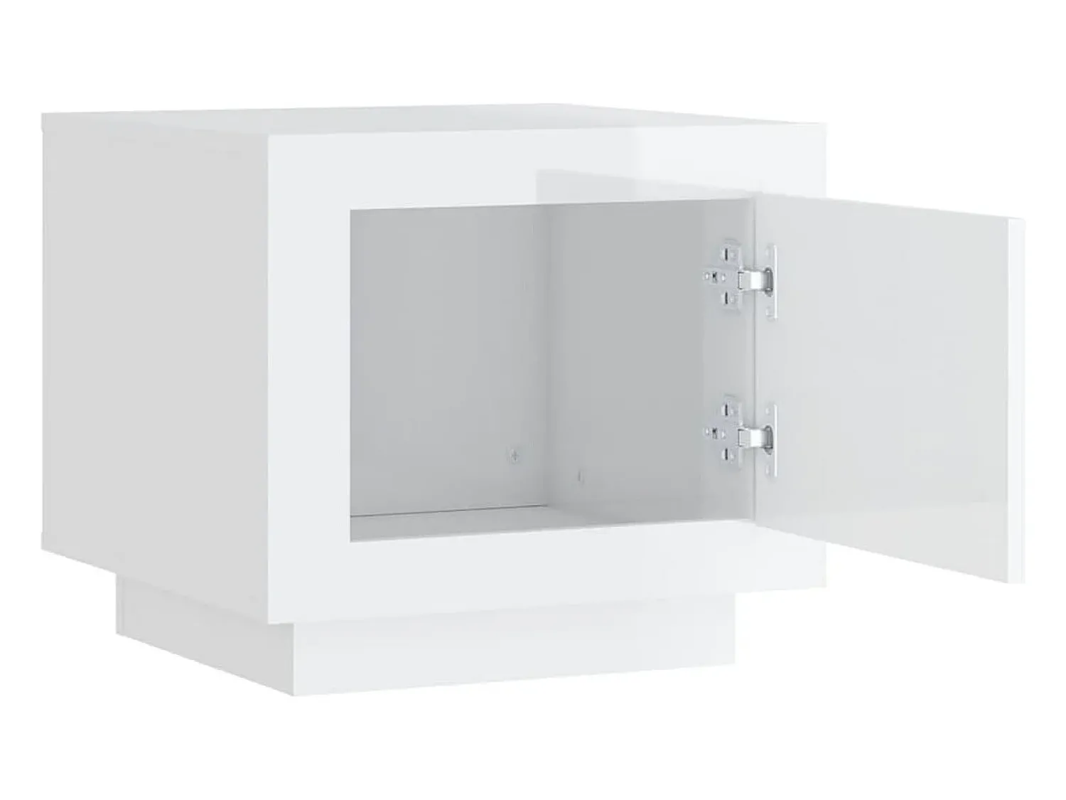 Mesa De Centro* Mesa de centro | Mesa de apoio 51x50x45 cm madeira processada brilhante Branco