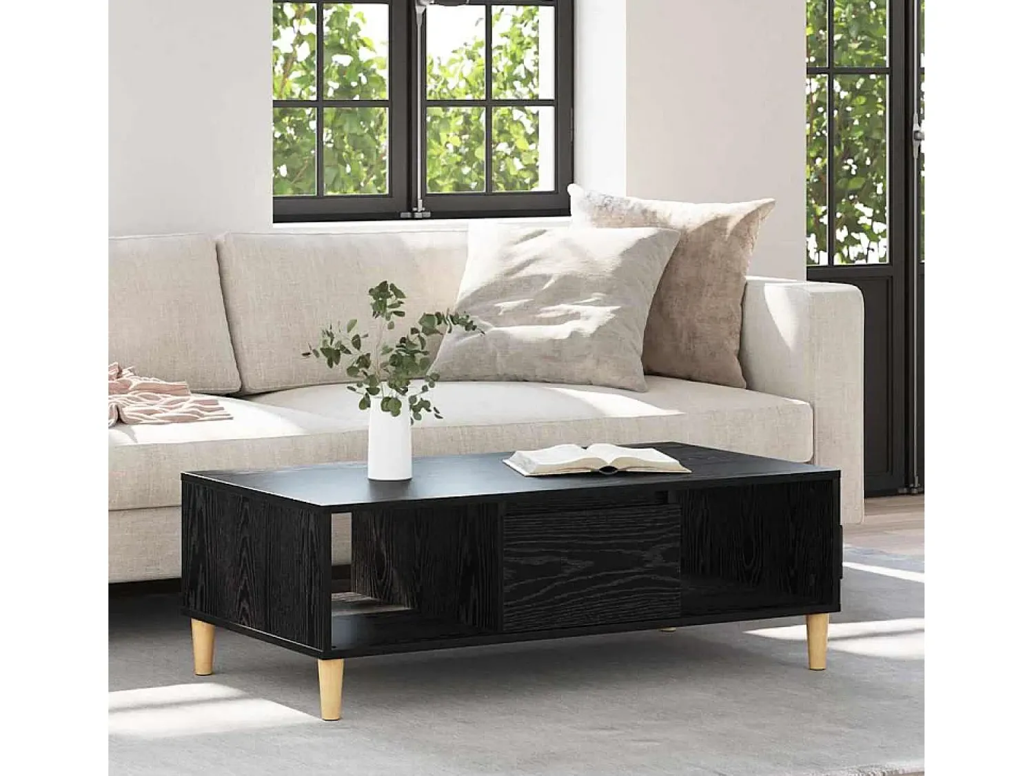 Sale Mesa de centro | Mesa de apoio Carvalho 103.5x60x35 cm Preto
