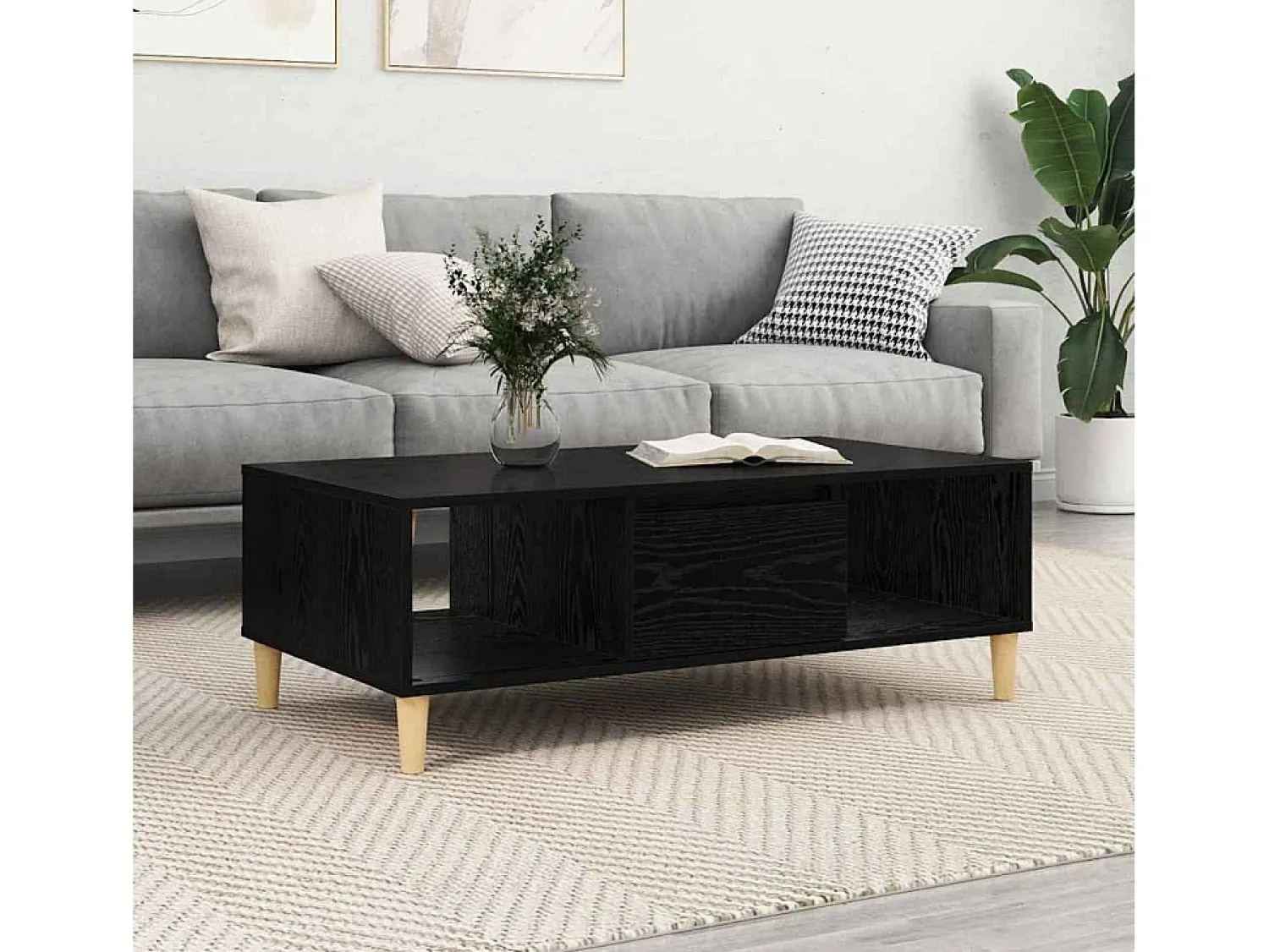 Sale Mesa de centro | Mesa de apoio Carvalho 103.5x60x35 cm Preto