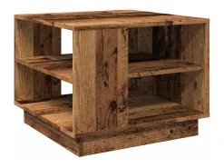 Mesa De Centro| Mesa de centro | Mesa de apoio | Mesa de café 55x55x42 cm derivados de madeira madeira velha Castanho
