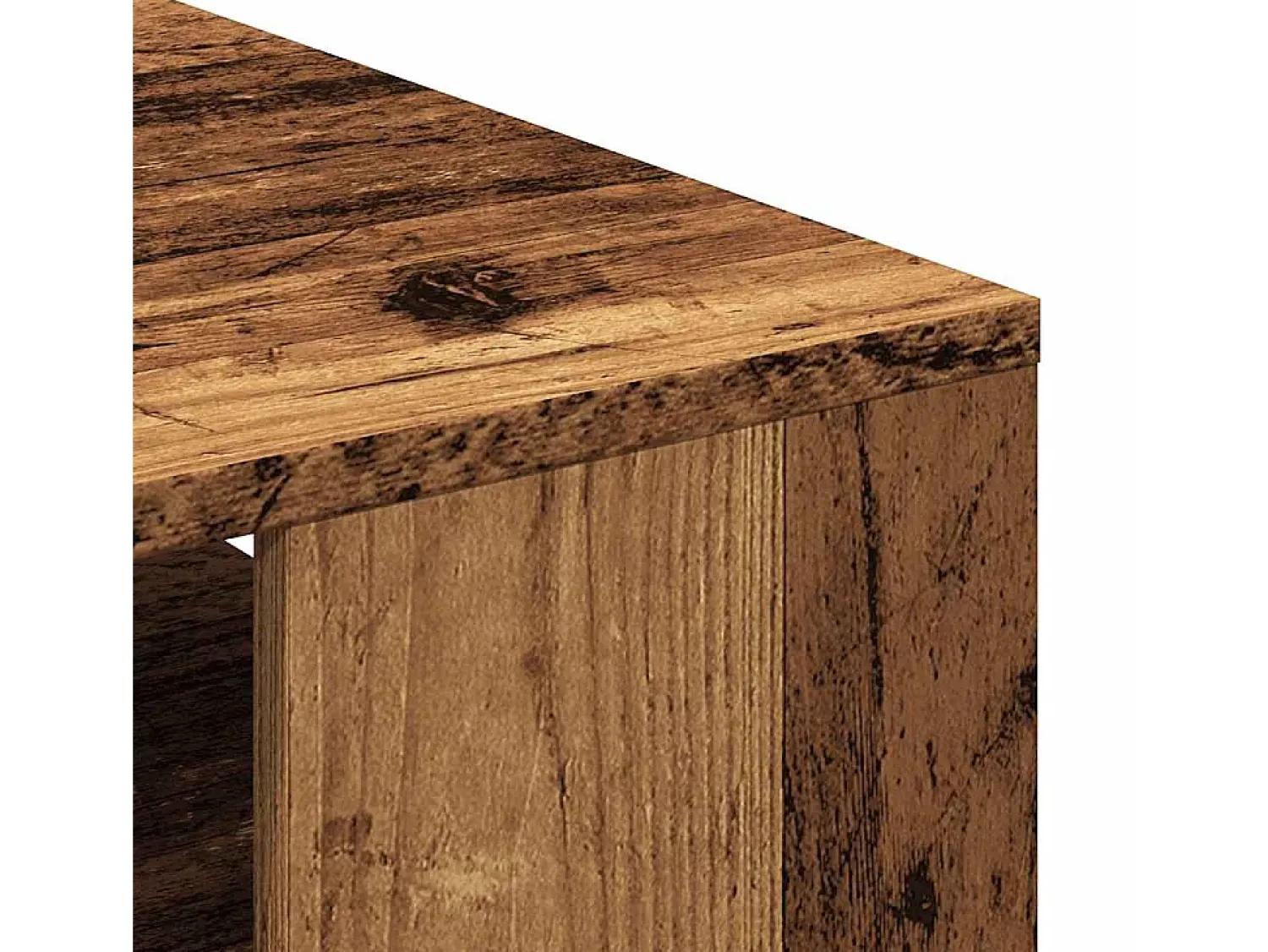 Mesa De Centro| Mesa de centro | Mesa de apoio | Mesa de café 55x55x42 cm derivados de madeira madeira velha Castanho