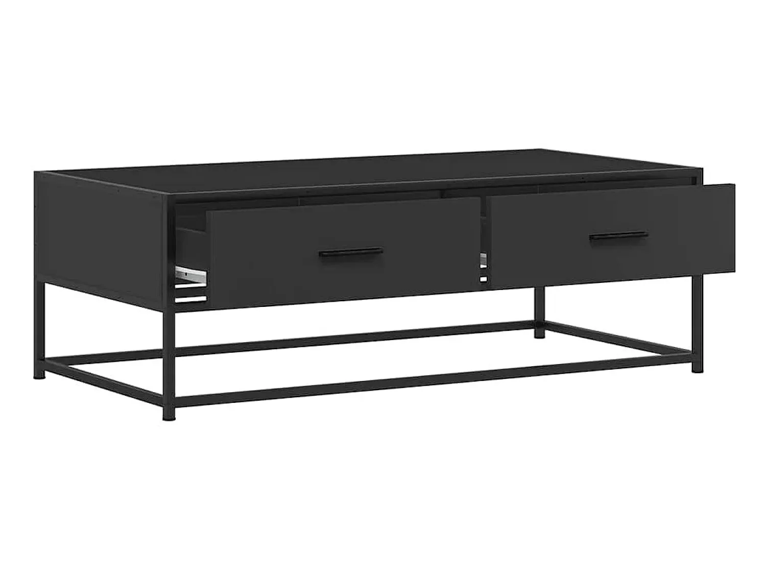 Mesa De Centro* Mesa de centro | Mesa de apoio 100x50x35 cm derivados de madeira/metal Preto