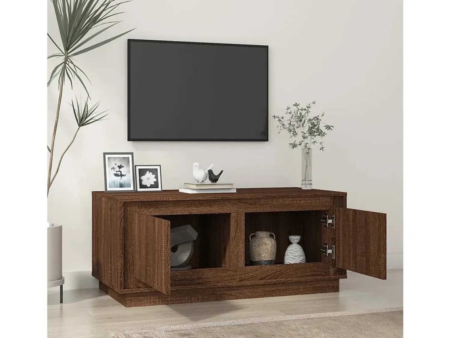 Mesa de centro | Mesa de apoio 102x50x44 cm derivados madeira carvalho^ Mesa De Centro