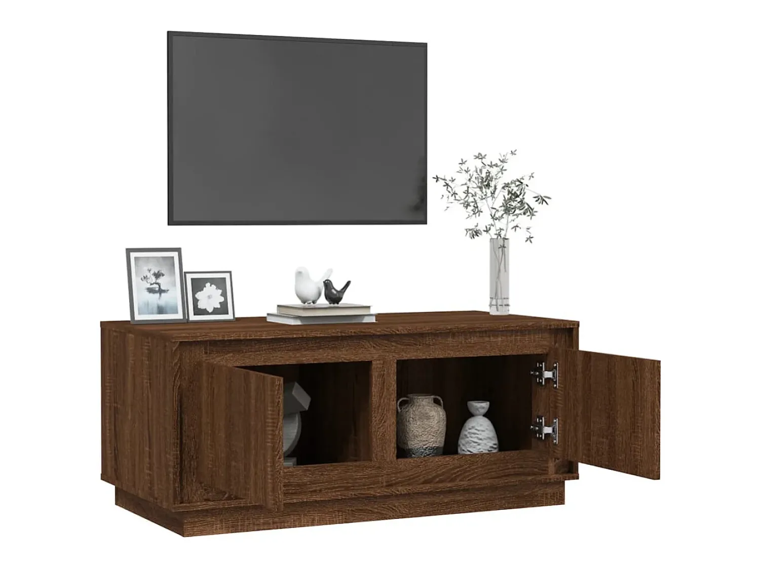 Mesa de centro | Mesa de apoio 102x50x44 cm derivados madeira carvalho^ Mesa De Centro