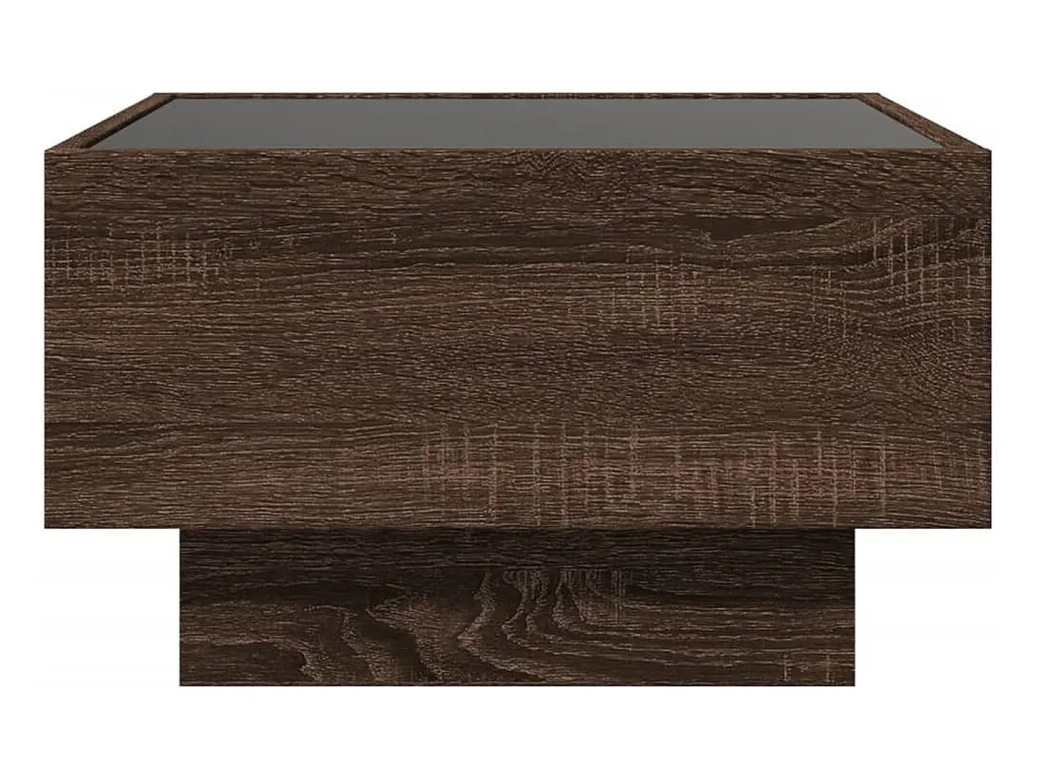 Outlet Mesa de centro | Mesa de apoio c/ LEDs 50x50x30 cm derivados de madeira Castanho