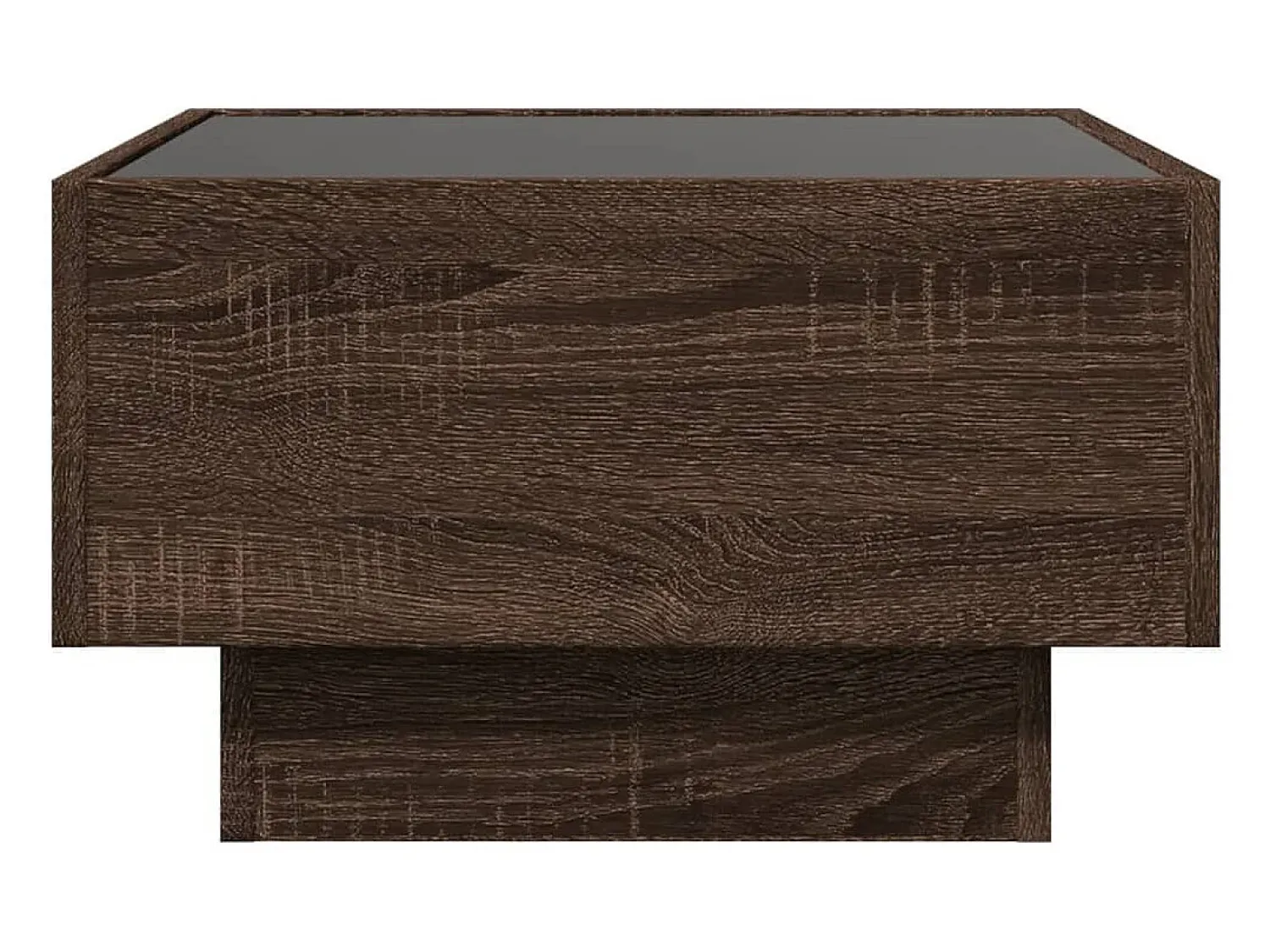 Outlet Mesa de centro | Mesa de apoio c/ LEDs 50x50x30 cm derivados de madeira Castanho
