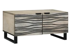Mesa de centro | Mesa de apoio Bege e Preto 80x50x40 cm^ Mesa De Centro