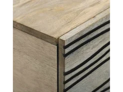 Mesa de centro | Mesa de apoio Bege e Preto 80x50x40 cm^ Mesa De Centro