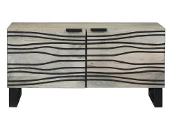 Mesa de centro | Mesa de apoio Bege e Preto 80x50x40 cm^ Mesa De Centro