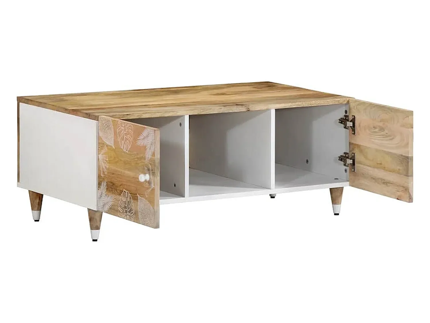 Mesa De Centro* Mesa de centro | Mesa de apoio | Mesa de café 100x54x40 cm madeira de mangueira maciça Castanho