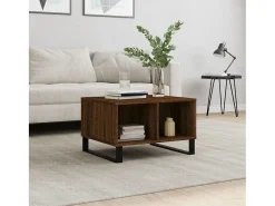 Mesa De Centro* Mesa de centro | Mesa de apoio 60x50x36.5cm derivados madeira carvalho Castanho