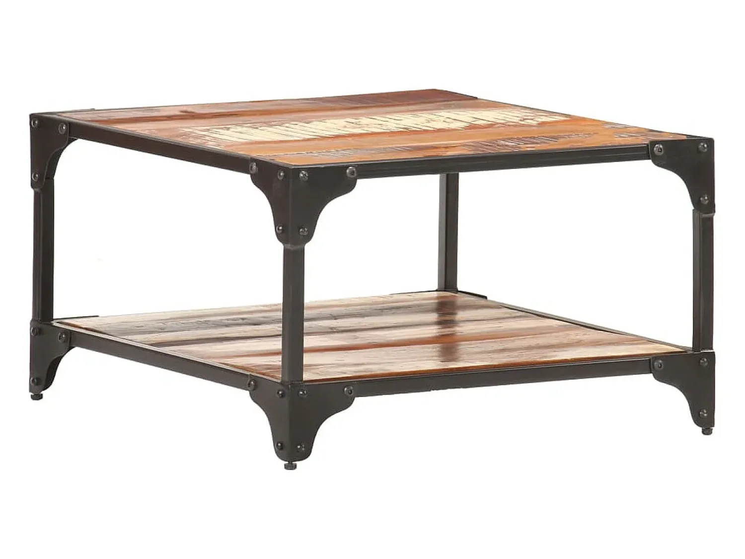 Mesa De Centro| Mesa de centro | Mesa de apoio | Mesa de café 60x60x35 cm madeira recuperada maciça Multicor
