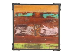 Mesa De Centro| Mesa de centro | Mesa de apoio | Mesa de café 60x60x35 cm madeira recuperada maciça Multicor