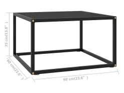 Mesa De Centro* Mesa de centro | Mesa de apoio 60x60x35 cm vidro Preto