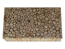 Mesa de centro | Mesa de apoio em madeira de teca genuína 90x50x30 cm Castanho