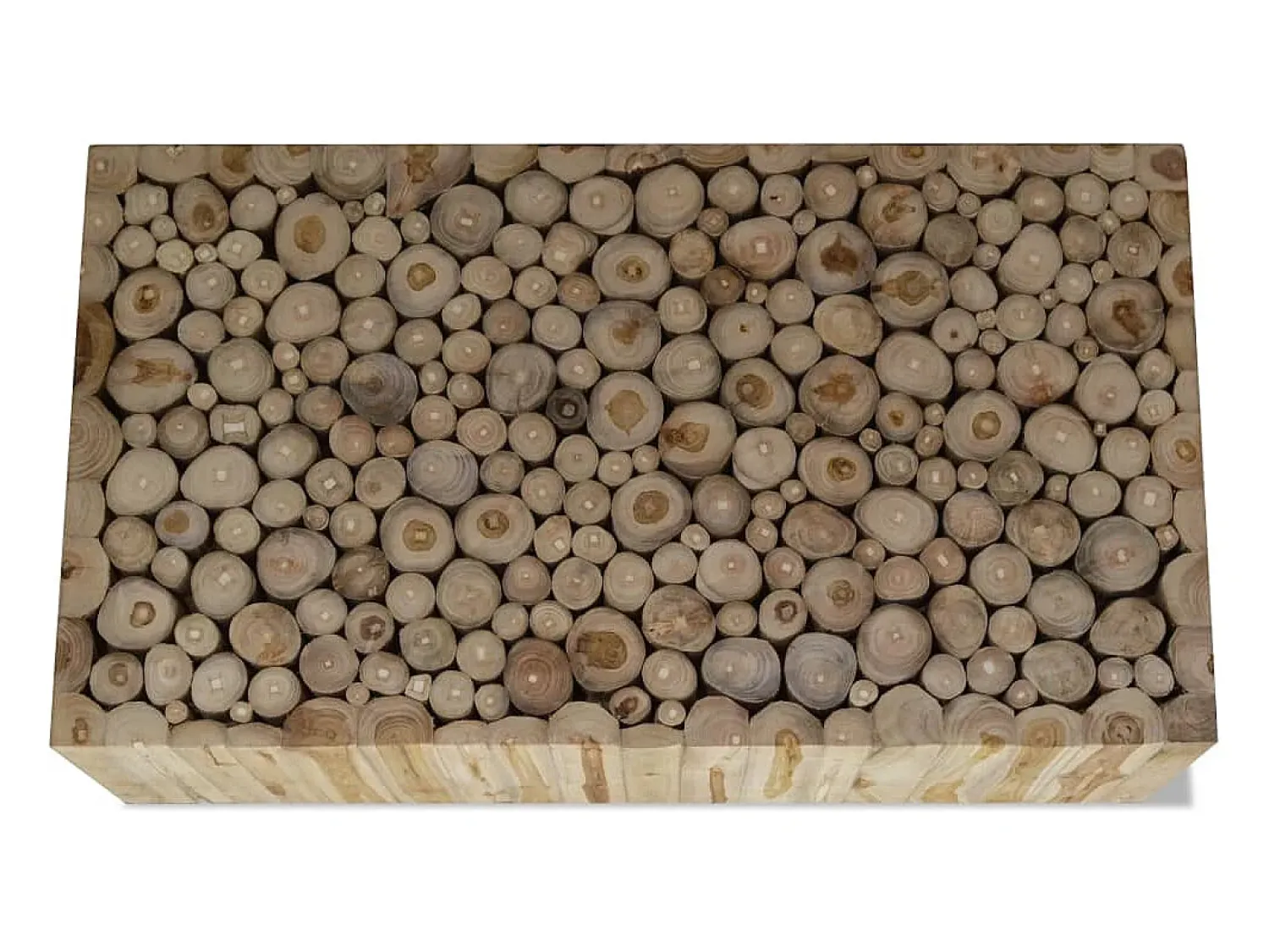 Mesa de centro | Mesa de apoio em madeira de teca genuína 90x50x30 cm Castanho